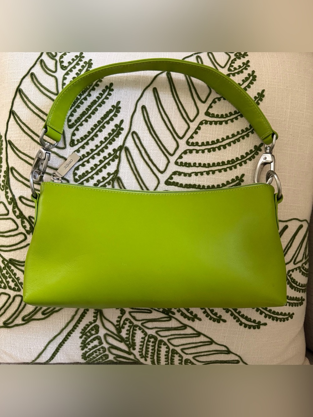 Pristine leather HOBO apple green purse.